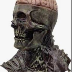 Skeleton Halloween Exposed Brain Mask Skull Full Head Neck Horror latex zombie